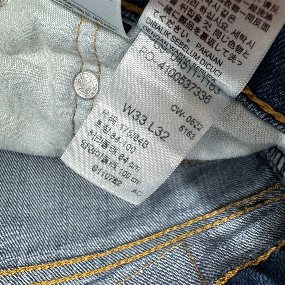 Levi's 511‎ Slim Fit Leg Jeans Blue Denim Pants Men's Size 33x32 (Fit 32x29.5)